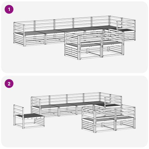 Комплект дивани за открито 8 pcs Естествен