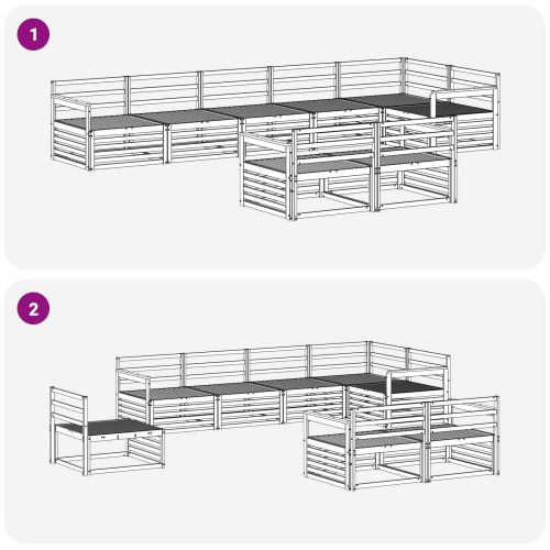 Комплект дивани за открито 8 pcs Естествен