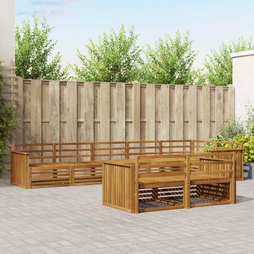 Комплект дивани за открито 8 pcs Естествен