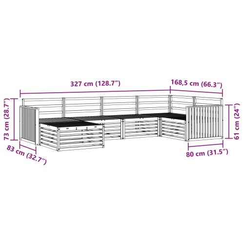 Комплект дивани за открито 6 pcs Естествен