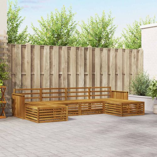 Комплекти дивани 6 pcs Естествен Солидно акациево дърво