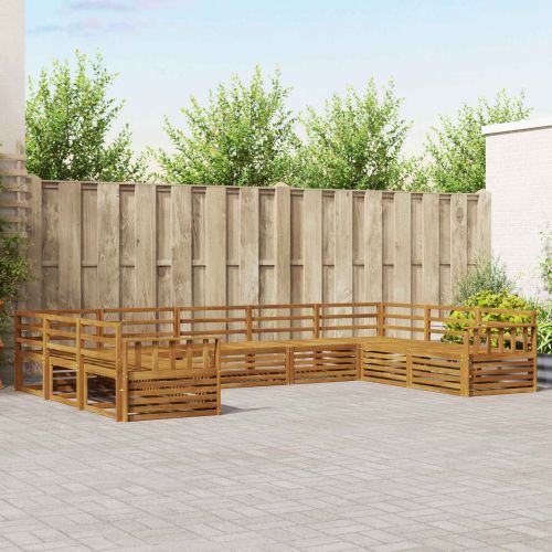 Комплект дивани за открито 9 pcs Естествен