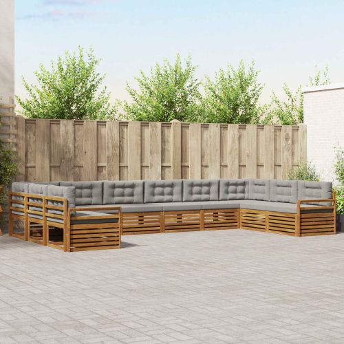 Комплекти дивани с възглавница 7 pcs Естествено и светло сиво