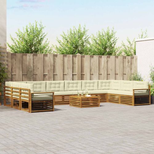 Комплекти дивани с възглавница 11 pcs Натурален и Крема