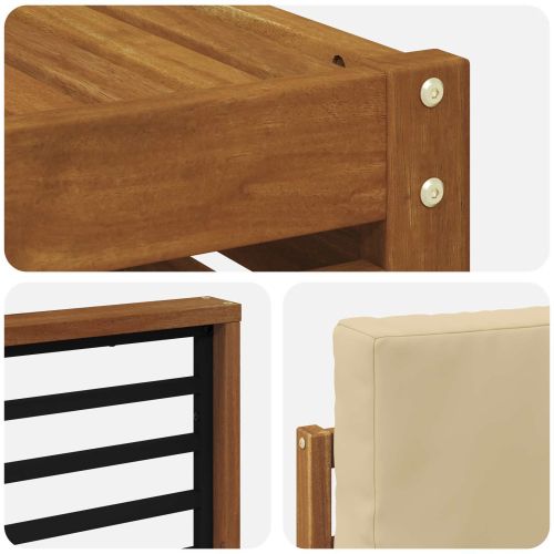 Комплект дивани за открито 5 pcs Натурален и Бежов