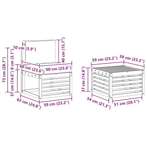 Комплект дивани за открито 5 pcs Натурален и Бежов
