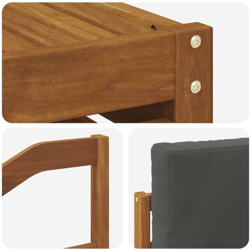 Комплект дивани за открито 5 бр. Натурален и Антрацит