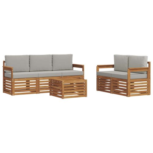 Комплекти дивани с възглавница 6 pcs Естествено и светло сиво