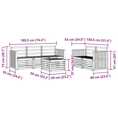 Комплекти дивани Солидно акациево дърво