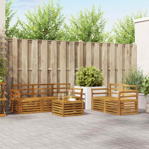 Комплекти дивани 6 pcs Естествен Солидно акациево дърво