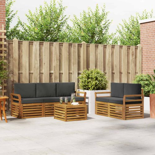 Комплекти дивани с възглавница 6 pcs Натурален и Антрацит