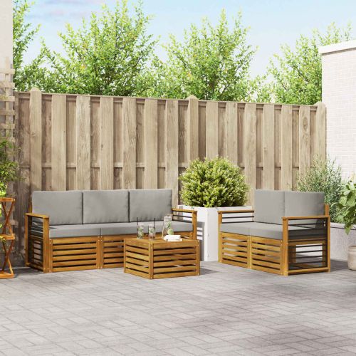 Комплекти дивани с възглавница 6 pcs Естествено и светло сиво