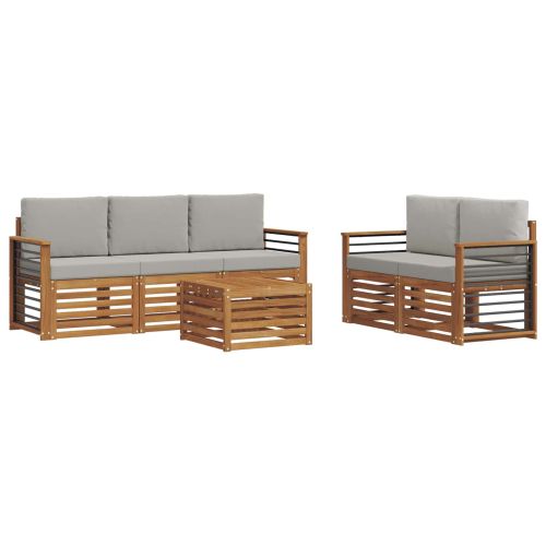 Комплекти дивани с възглавница 6 pcs Естествено и светло сиво