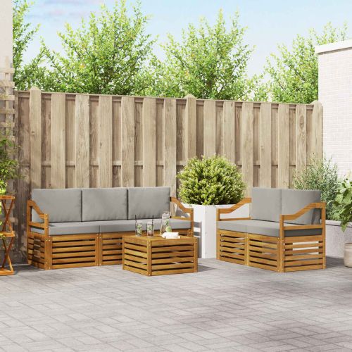 Комплекти дивани с възглавница 6 pcs Естествено и светло сиво