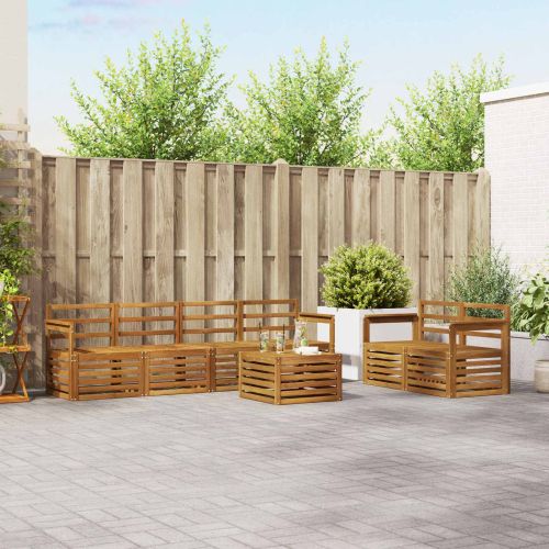 Комплект дивани за открито 7 pcs Естествен