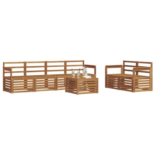 Комплект дивани за открито 7 pcs Естествен