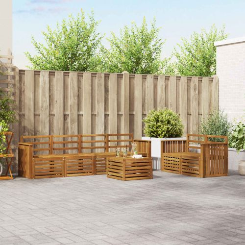 Комплект дивани за открито 7 pcs Естествен