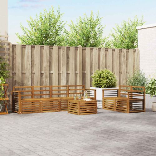 Комплекти дивани 7 pcs Естествен Солидно акациево дърво