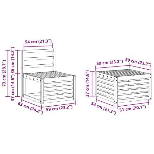 Комплект дивани за открито 7 pcs Естествен
