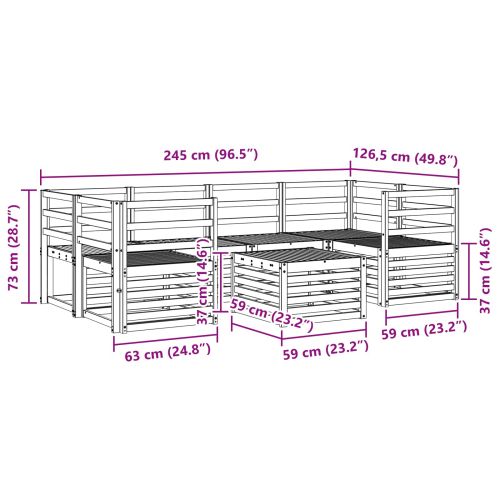 Комплект дивани за открито 7 pcs Естествен