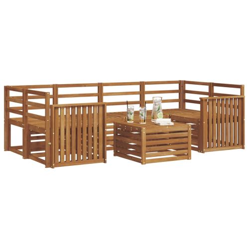 Комплект дивани за открито 7 pcs Естествен