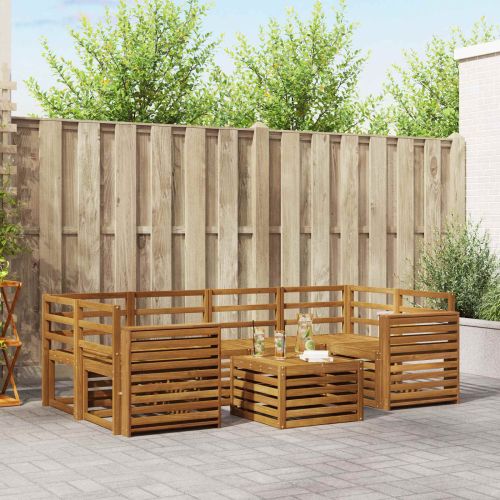 Комплект дивани за открито 7 pcs Естествен