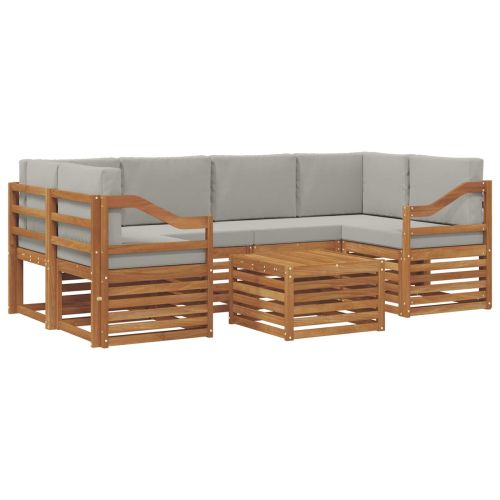 Комплект дивани за открито 7 pcs Естествено и светло сиво
