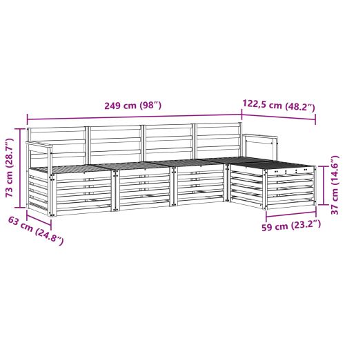 Комплект дивани за открито 5 pcs Естествен