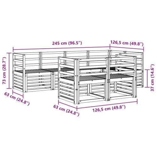 Комплект секционен диван 7 pcs Естествен