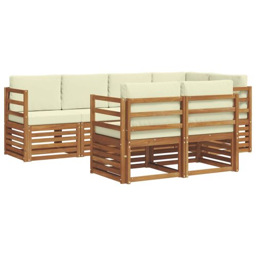 Комплект секционен диван с възглавница 7 pcs Натурален и Крема