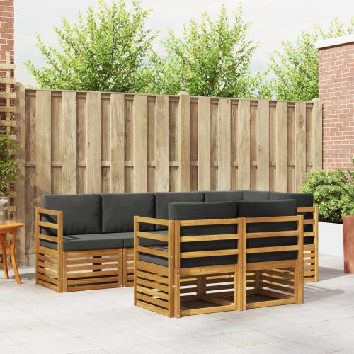 Комплект секционен диван 7 pcs Натурален и Антрацит