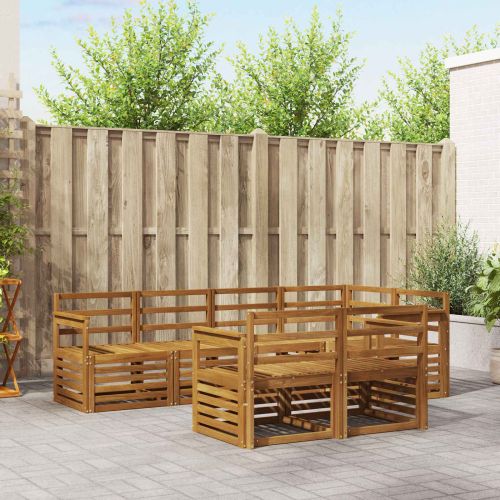 Комплект секционен диван 7 pcs Естествен Солидно акациево дърво