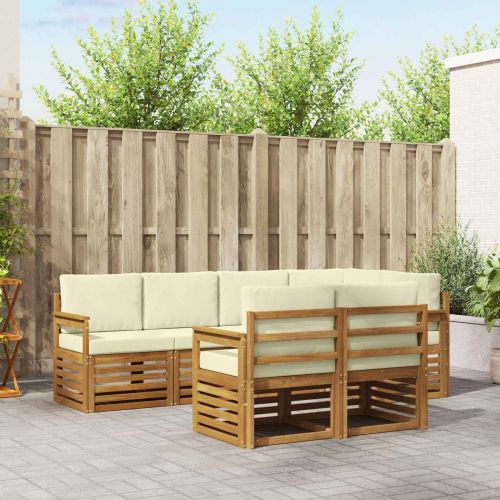 Комплект секционен диван с възглавница 7 pcs Натурален и Крема