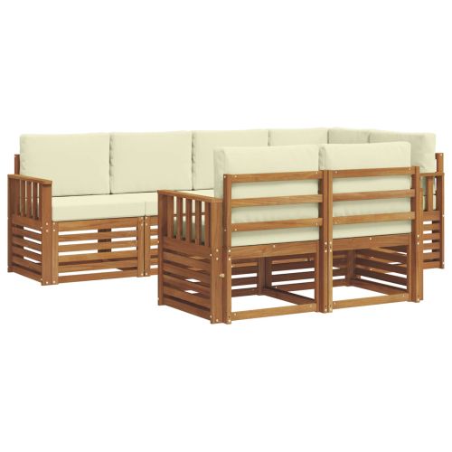 Комплект секционен диван с възглавница 7 pcs Натурален и Крема