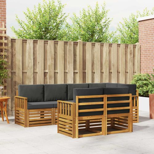 Комплект секционен диван 7 pcs Натурален и Антрацит