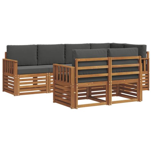 Комплект секционен диван 7 pcs Натурален и Антрацит