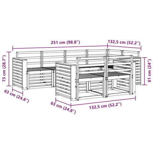 Комплект секционен диван 7 pcs Естествен