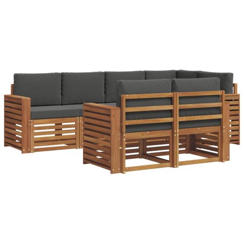 Комплект секционен диван 7 pcs Натурален и Антрацит