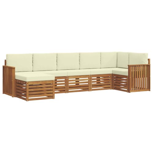 Комплект секционен диван с възглавница 7 pcs Натурален и Крема