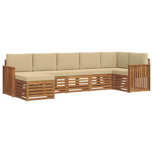 Комплект секционен диван с възглавница 7 pcs Натурален и Бежов