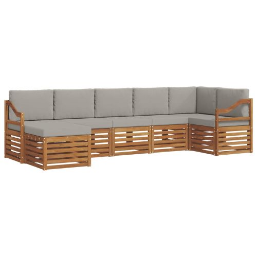 Комплект секционен диван 7 pcs Естествено и светло сиво