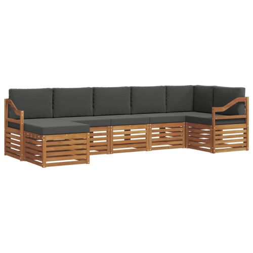 Комплект секционен диван 7 pcs Натурален и Антрацит