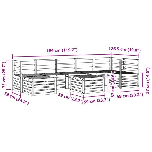 Комплект дивани за открито 8 pcs Естествен