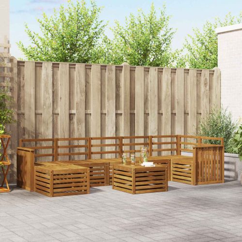 Комплект дивани за открито 8 pcs Естествен