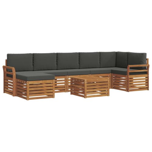 Комплект дивани за открито 8 pcs Натурален и Антрацит