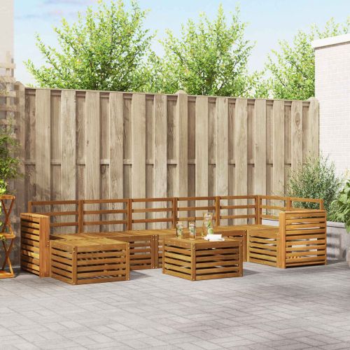 Комплект дивани за открито 8 pcs Естествен