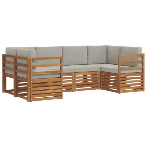 Комплект секционен диван 6 pcs Естествено и светло сиво