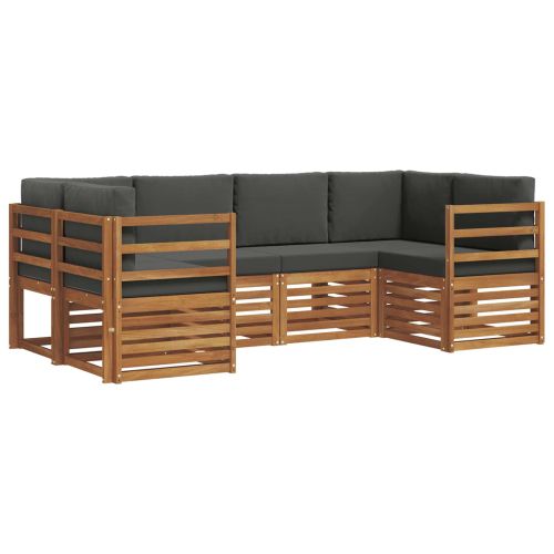 Комплект секционен диван 6 pcs Натурален и Антрацит