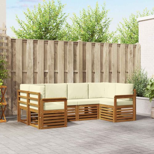 Комплект секционен диван с възглавница 6 pcs Натурален и Крема