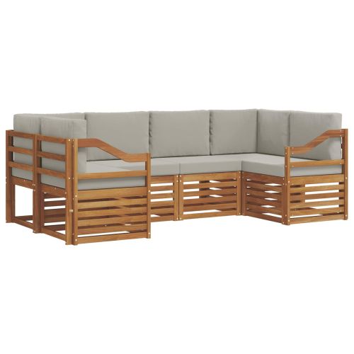 Комплект секционен диван 6 pcs Естествено и светло сиво